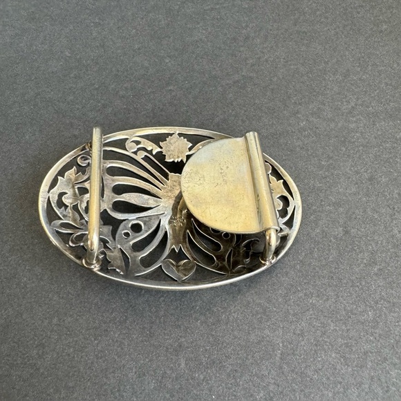 Fleming Butterfly Belt Buckle Sterling Silver Filigree Etched Coastal Cowgirl - Picture 12 of 15